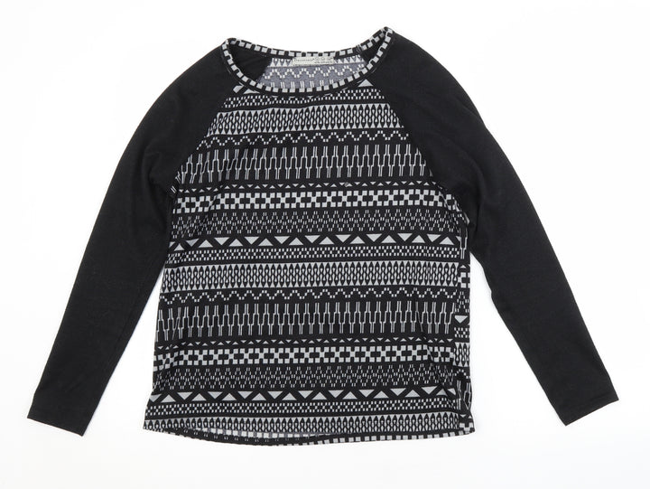 Atmosphere Womens Black Argyle/Diamond  Pullover Jumper Size 12