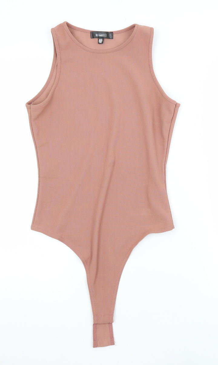 Missguided Womens Pink Unitard One-Piece Size 10