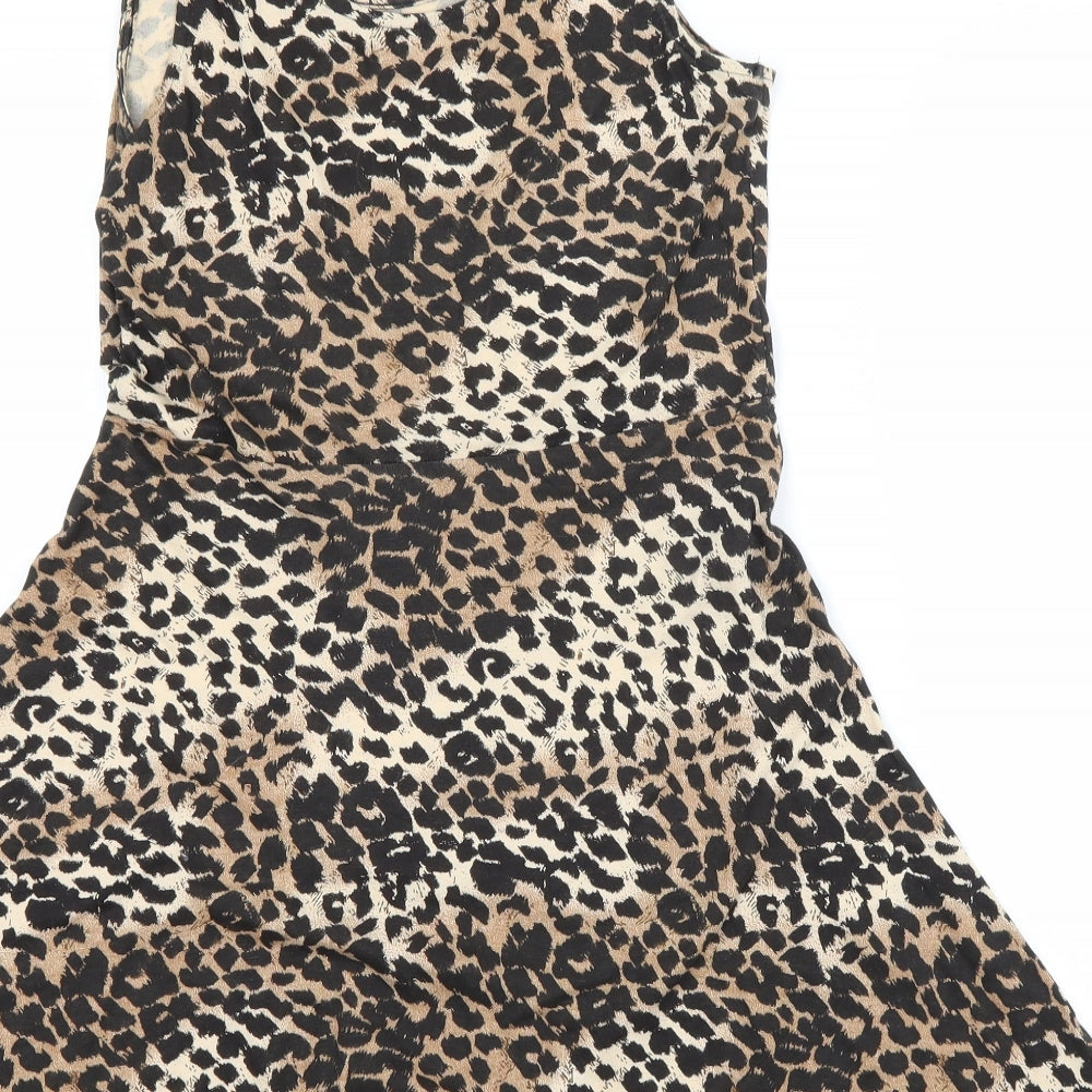 Atmosphere Womens Brown Animal Print  A-Line  Size 10