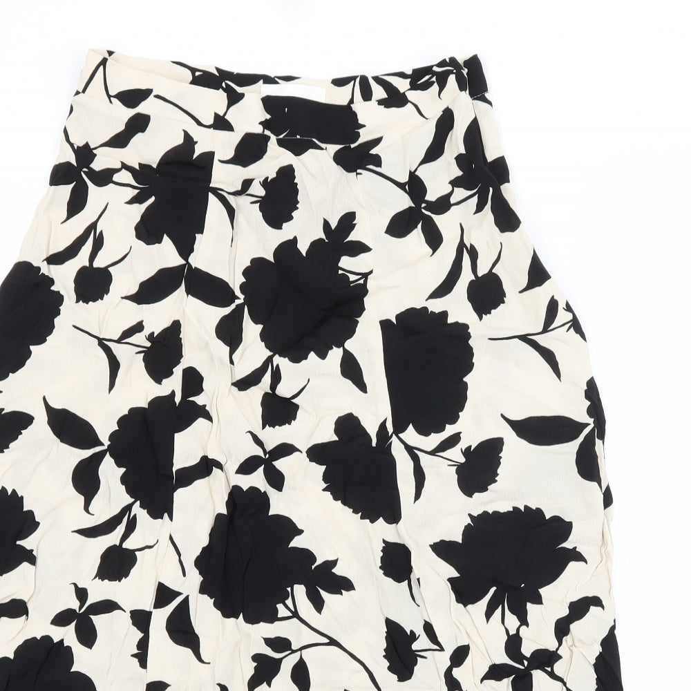H&M Womens Beige Floral  A-Line Skirt Size 10