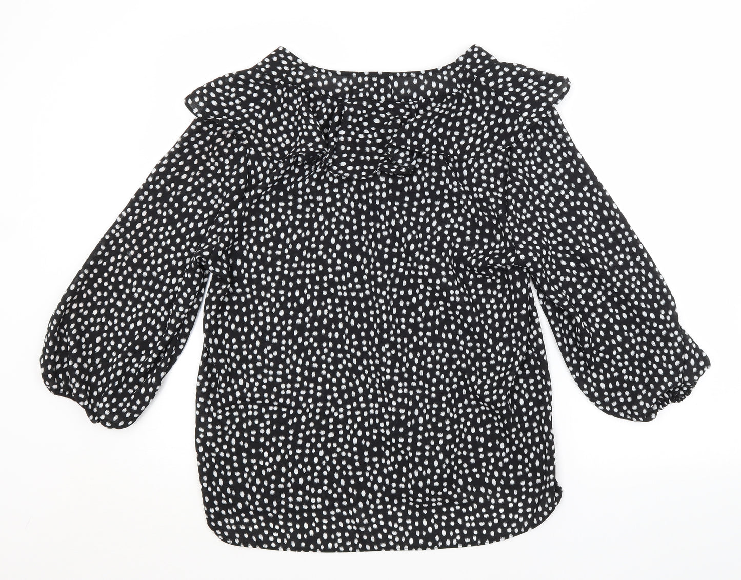 River Island Womens Black Polka Dot  Basic Button-Up Size 14