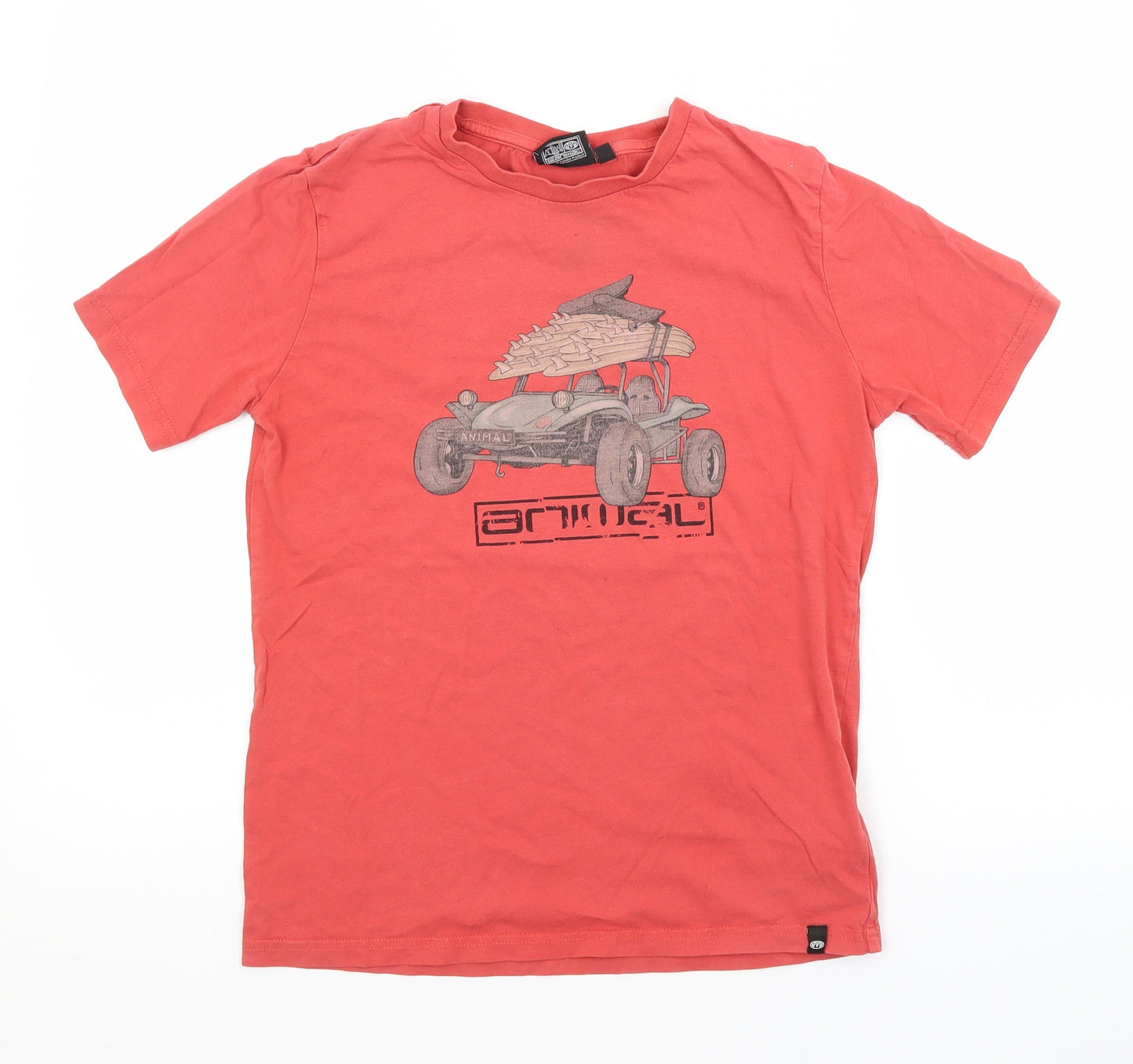 Animal Boys Red   Basic T-Shirt Size 9-10 Years