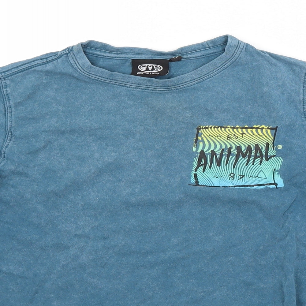 Animal Boys Blue   Basic T-Shirt Size 9-10 Years