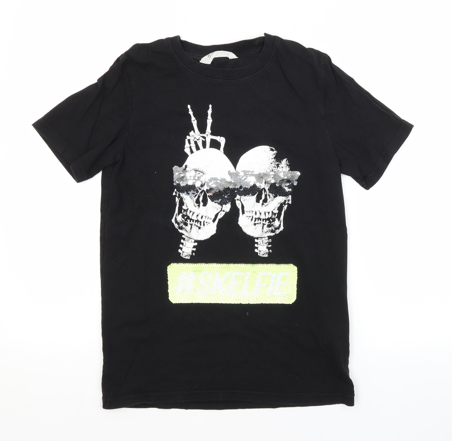 H&M Boys Black   Basic T-Shirt Size 11-12 Years