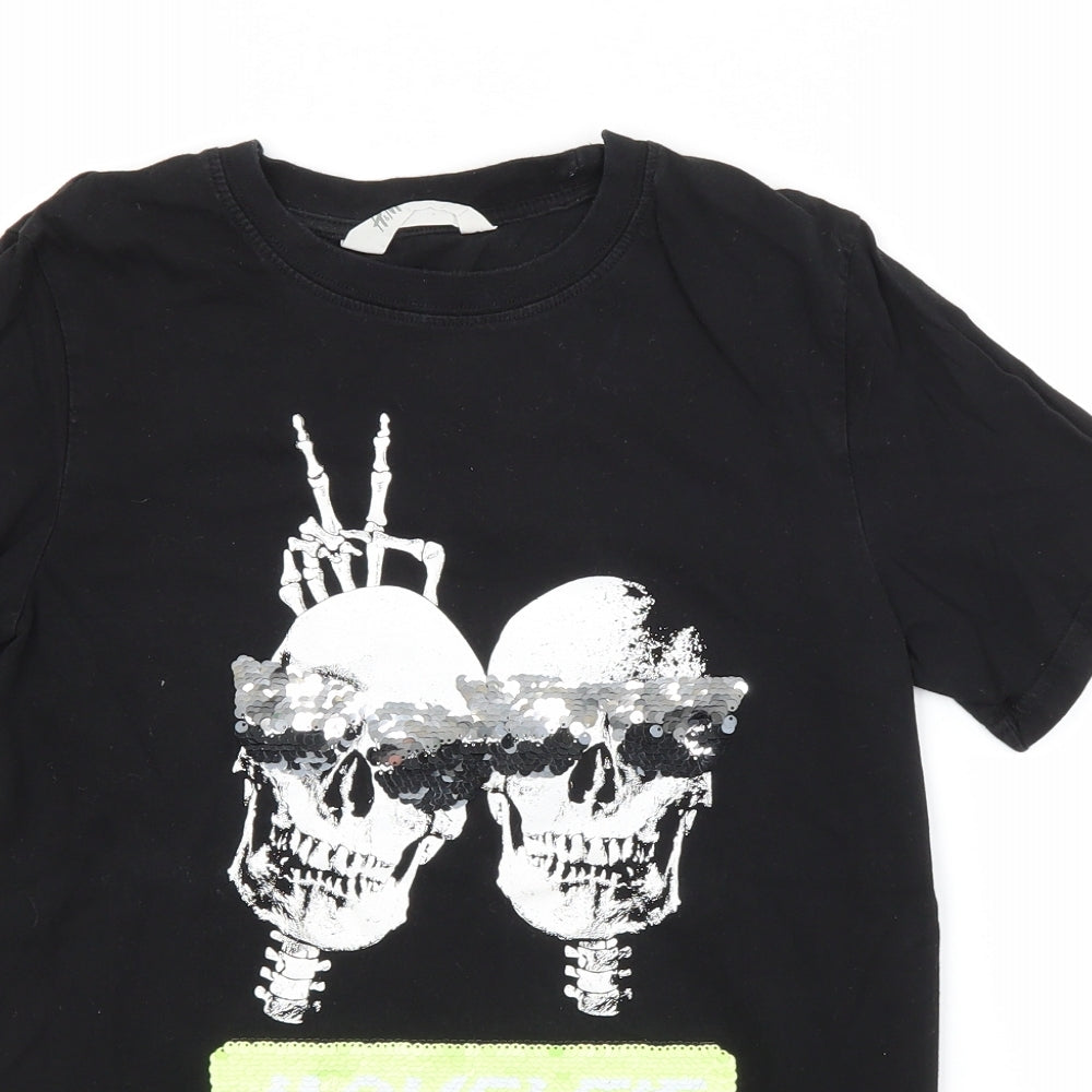 H&M Boys Black   Basic T-Shirt Size 11-12 Years