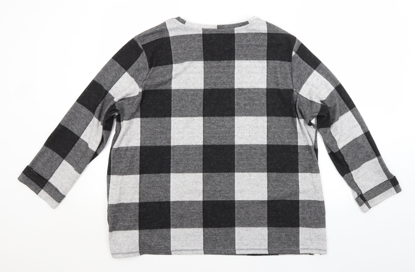 M&S Womens Grey Check  Pullover Jumper Size 22