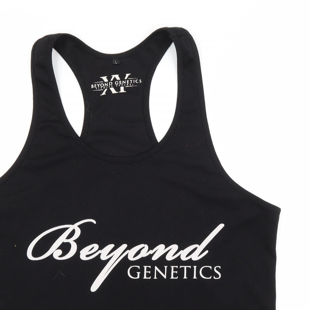 BEYOND GENETICS Womens Black   Basic Tank Size L