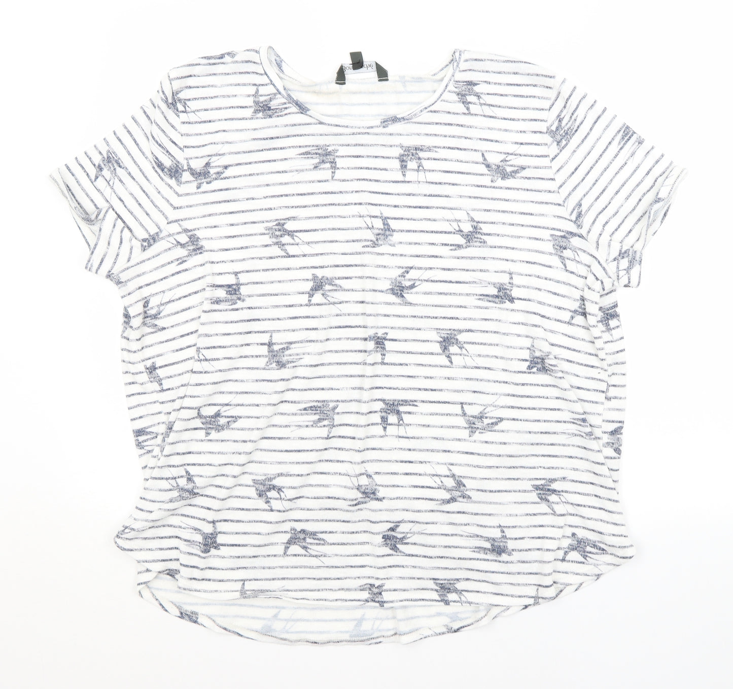 Bonmarché Womens White Striped  Basic Blouse Size 22