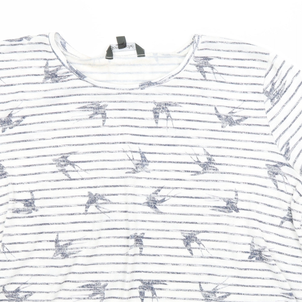 Bonmarché Womens White Striped  Basic Blouse Size 22