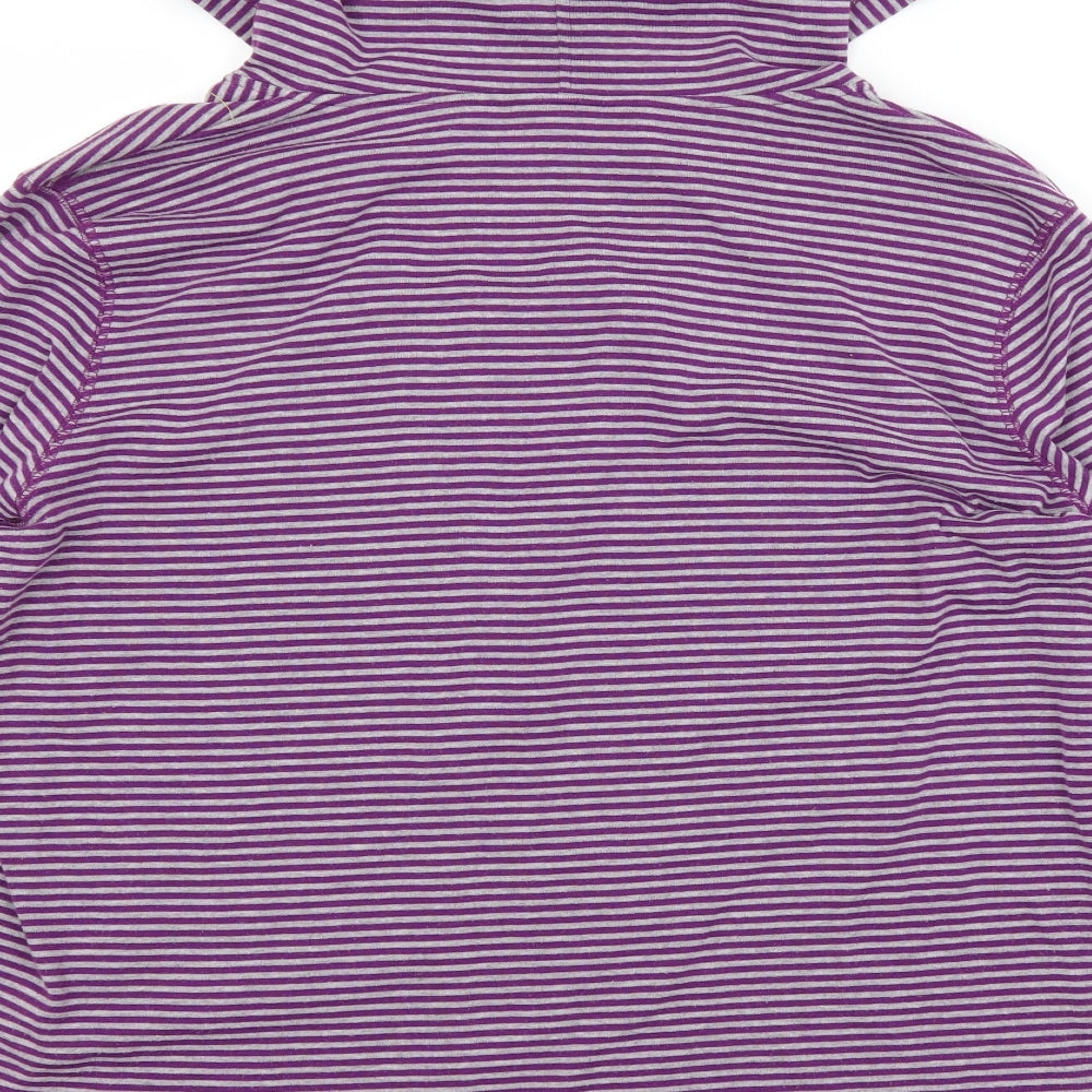 BM Womens Purple Striped  Pullover Hoodie Size XL