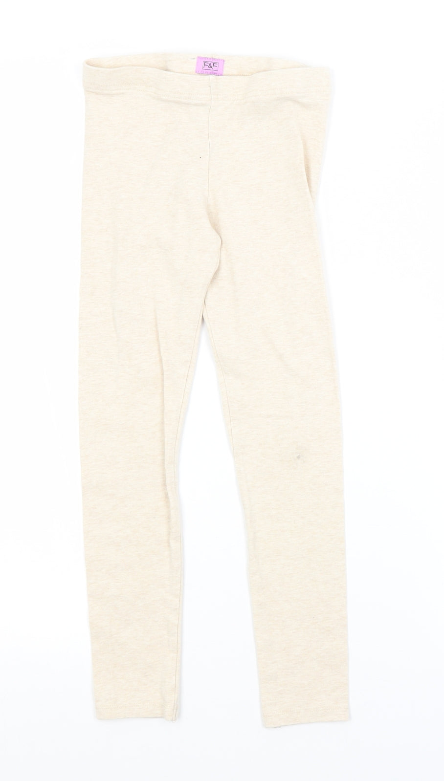 F&F Girls Beige   Jogger Trousers Size 7-8 Years