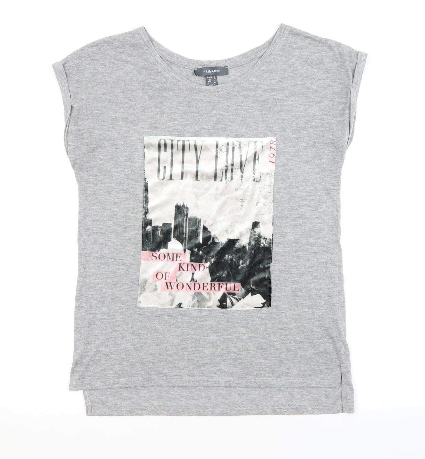 Primark Womens Grey   Basic T-Shirt Size 10