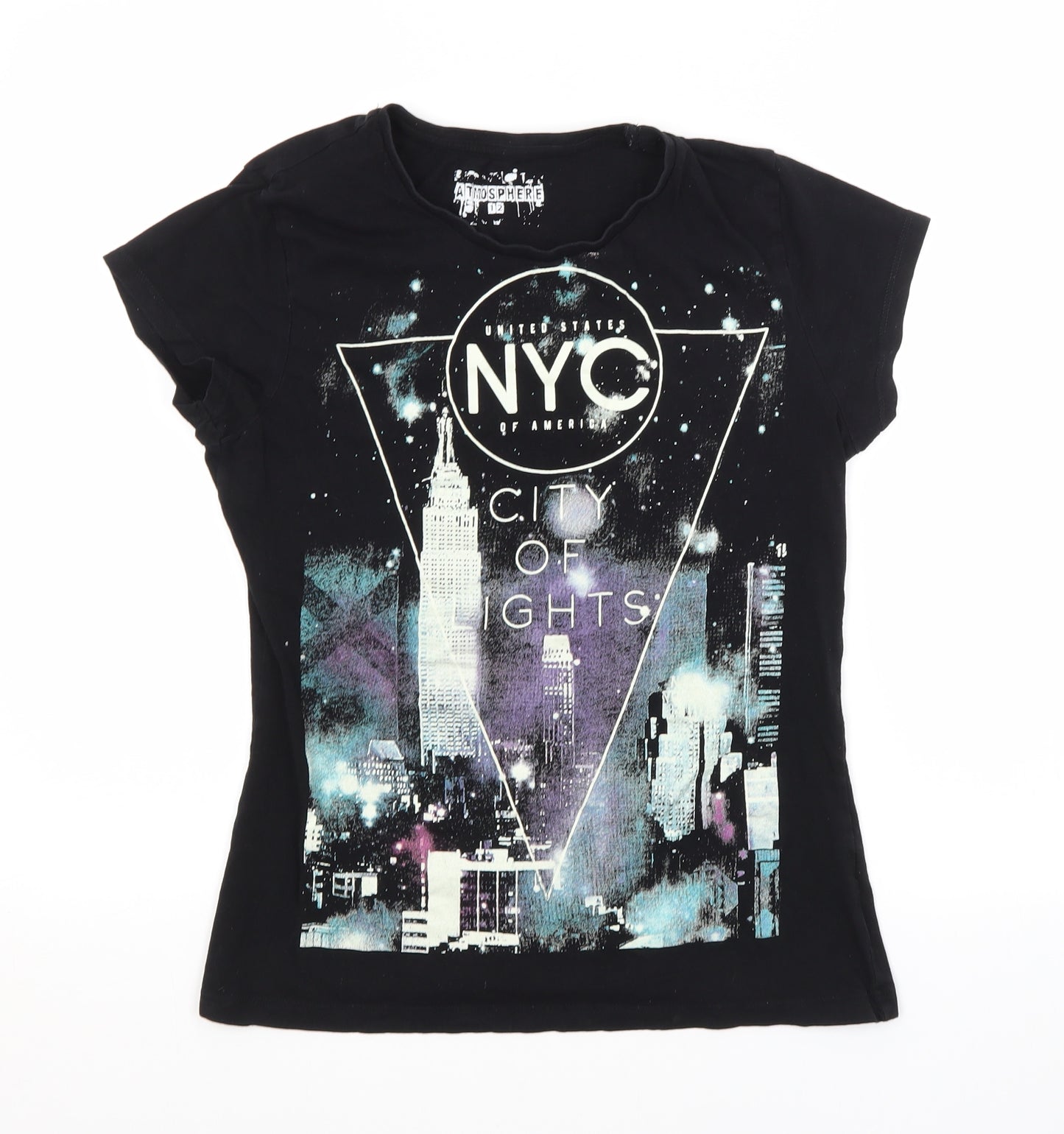 Atmosphere Womens Black   Basic T-Shirt Size 12
