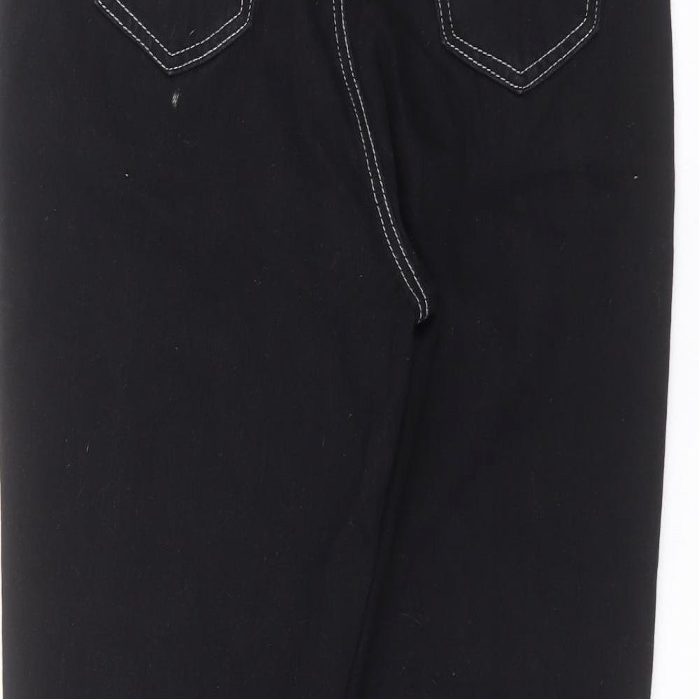 PRETTYLITTLETHING Womens Black   Straight Jeans Size 12 L28 in