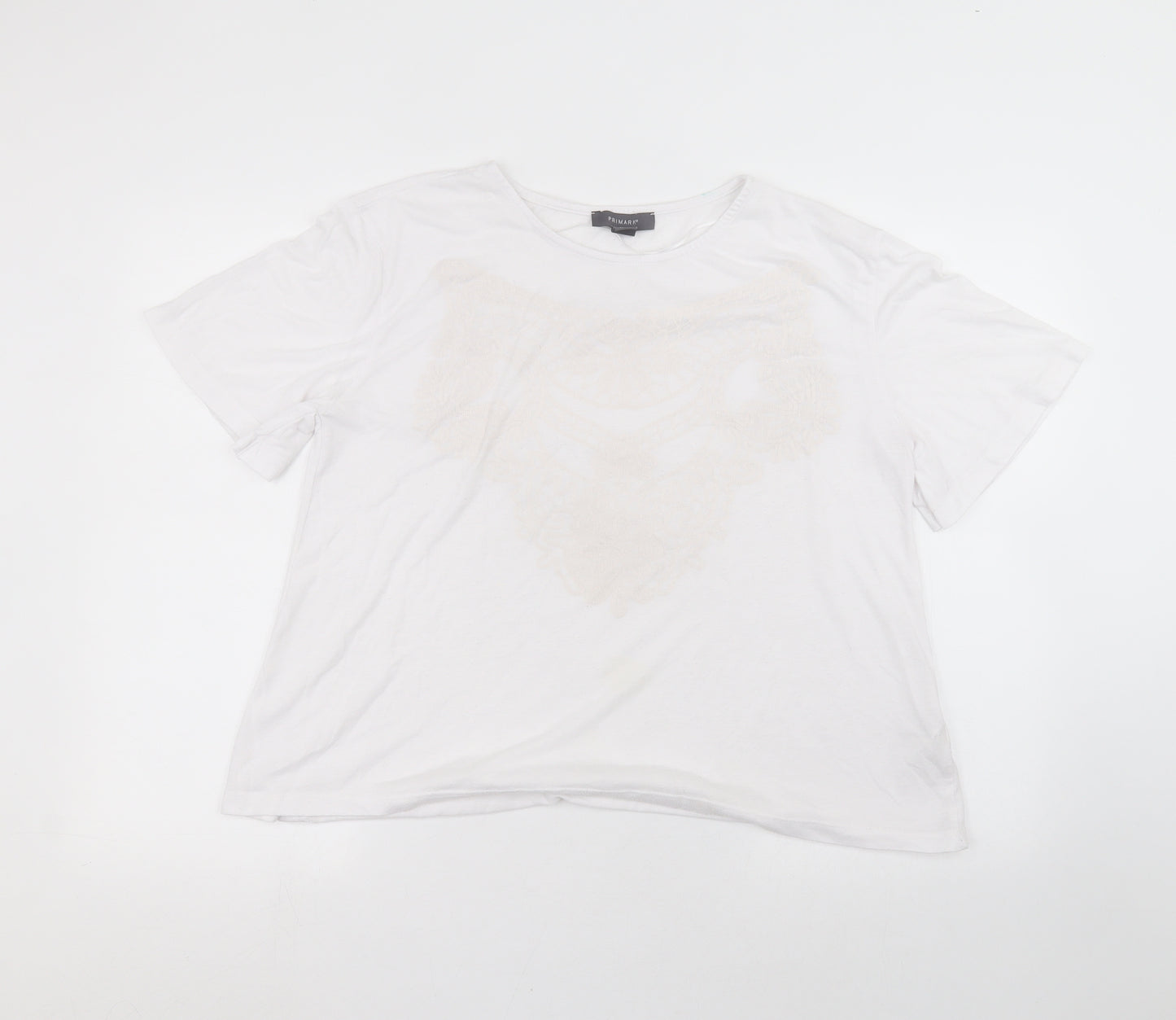 Primark Womens White   Basic T-Shirt Size L