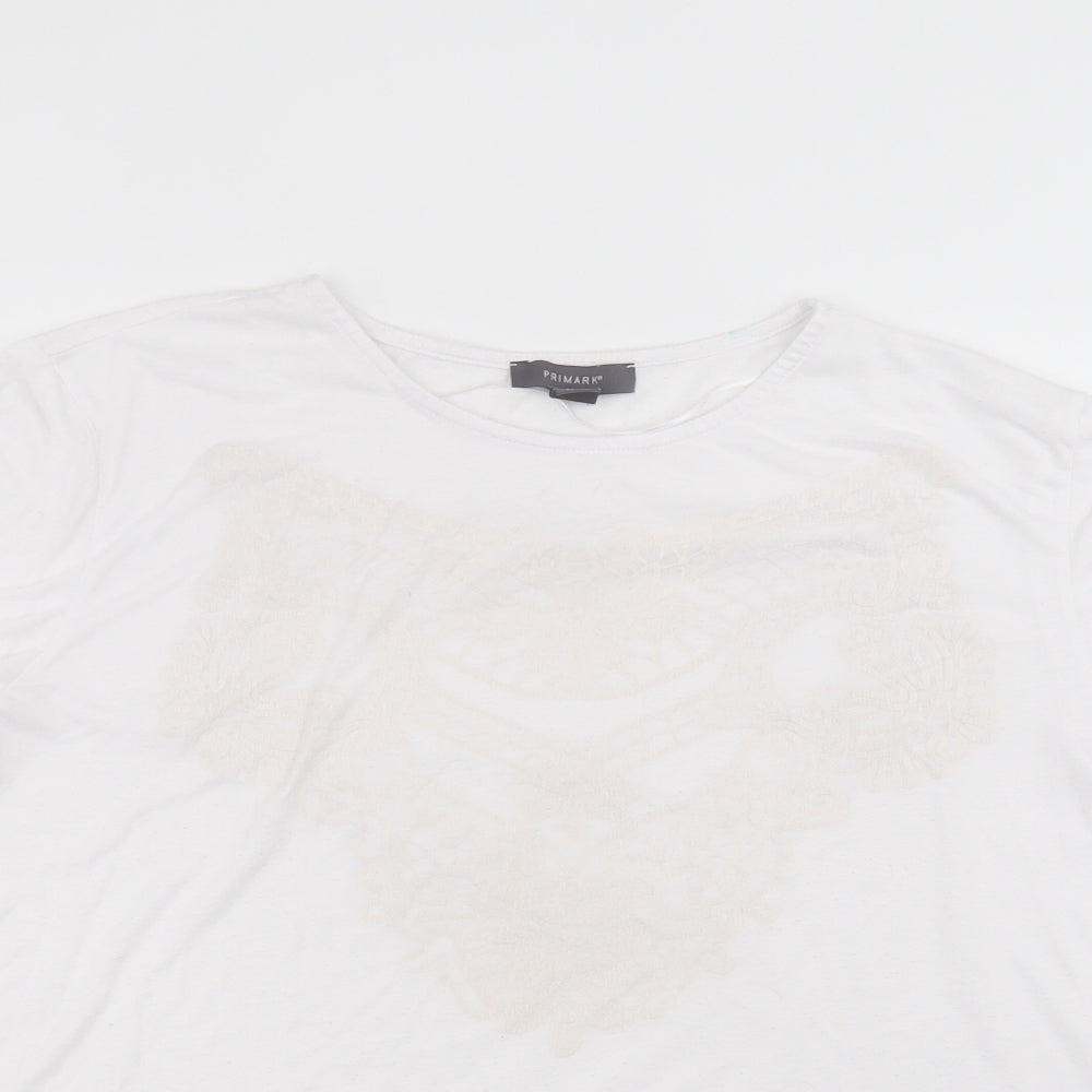 Primark Womens White   Basic T-Shirt Size L