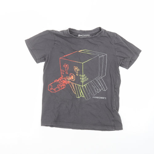 TU Boys Black   Basic T-Shirt Size 12 Years  - Minecraft