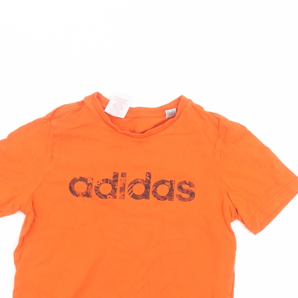 adidas Boys Orange   Basic T-Shirt Size 11-12 Years