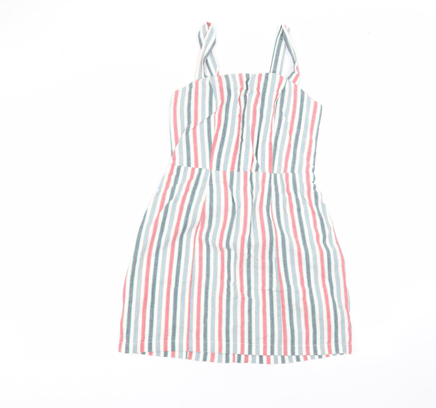Primark Womens White Striped  A-Line  Size 10