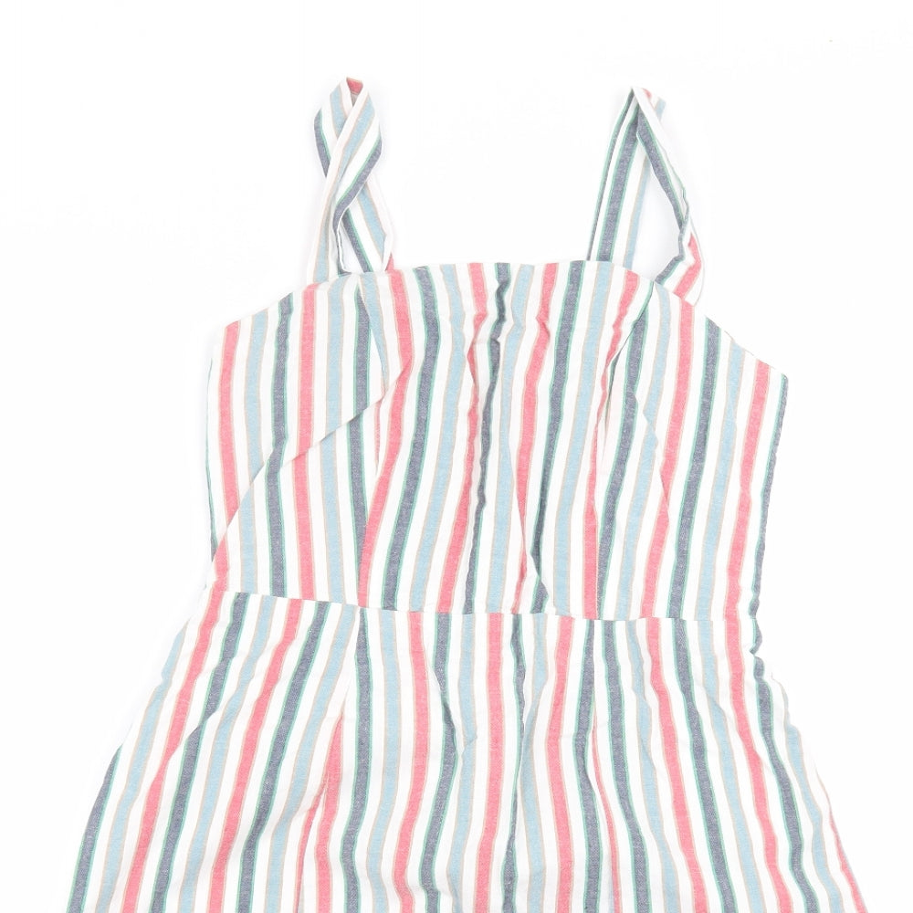 Primark Womens White Striped  A-Line  Size 10