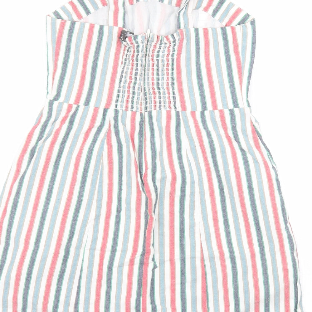 Primark Womens White Striped  A-Line  Size 10