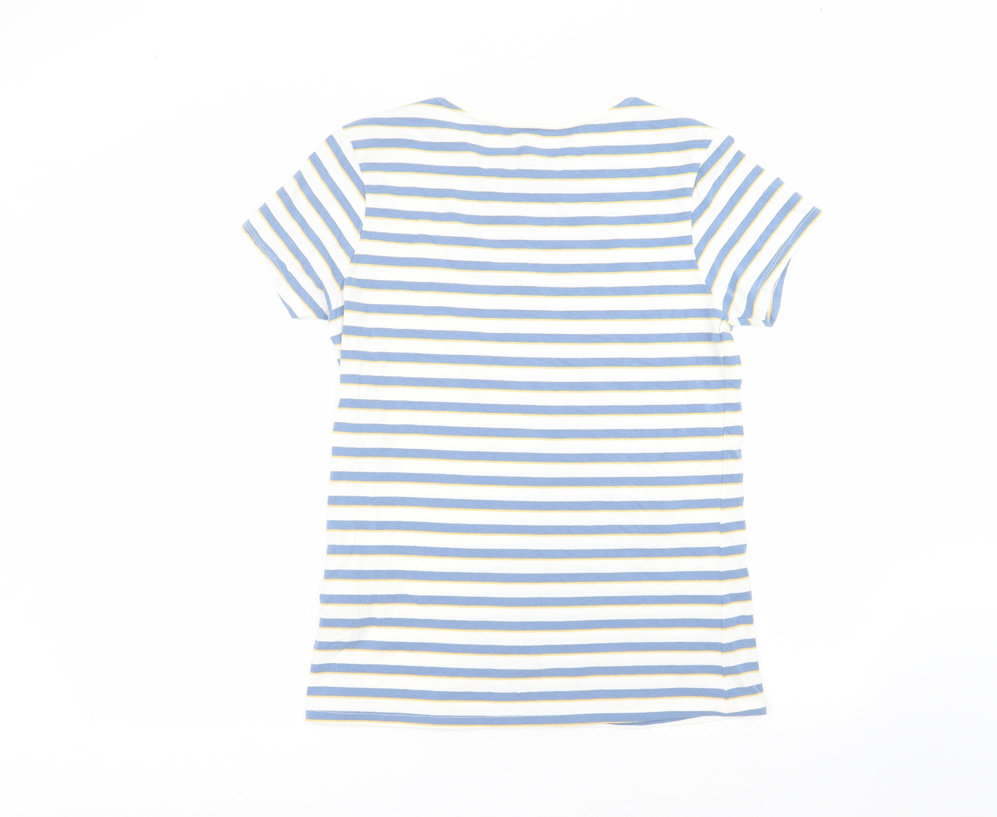 Primark Womens White Striped  Basic T-Shirt Size L