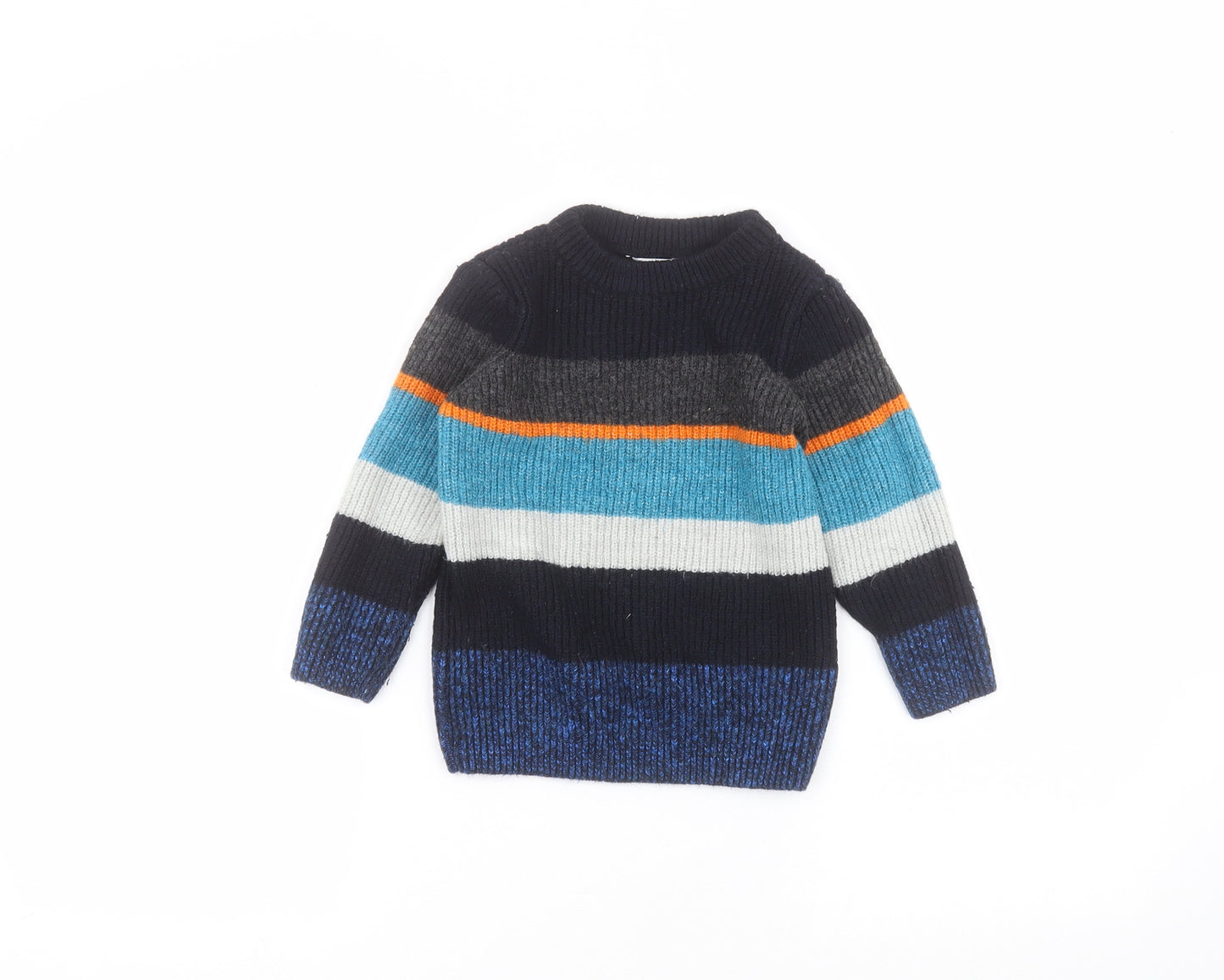 Marks and Spencer Baby Blue Striped  Pullover Jumper Size 24 Months