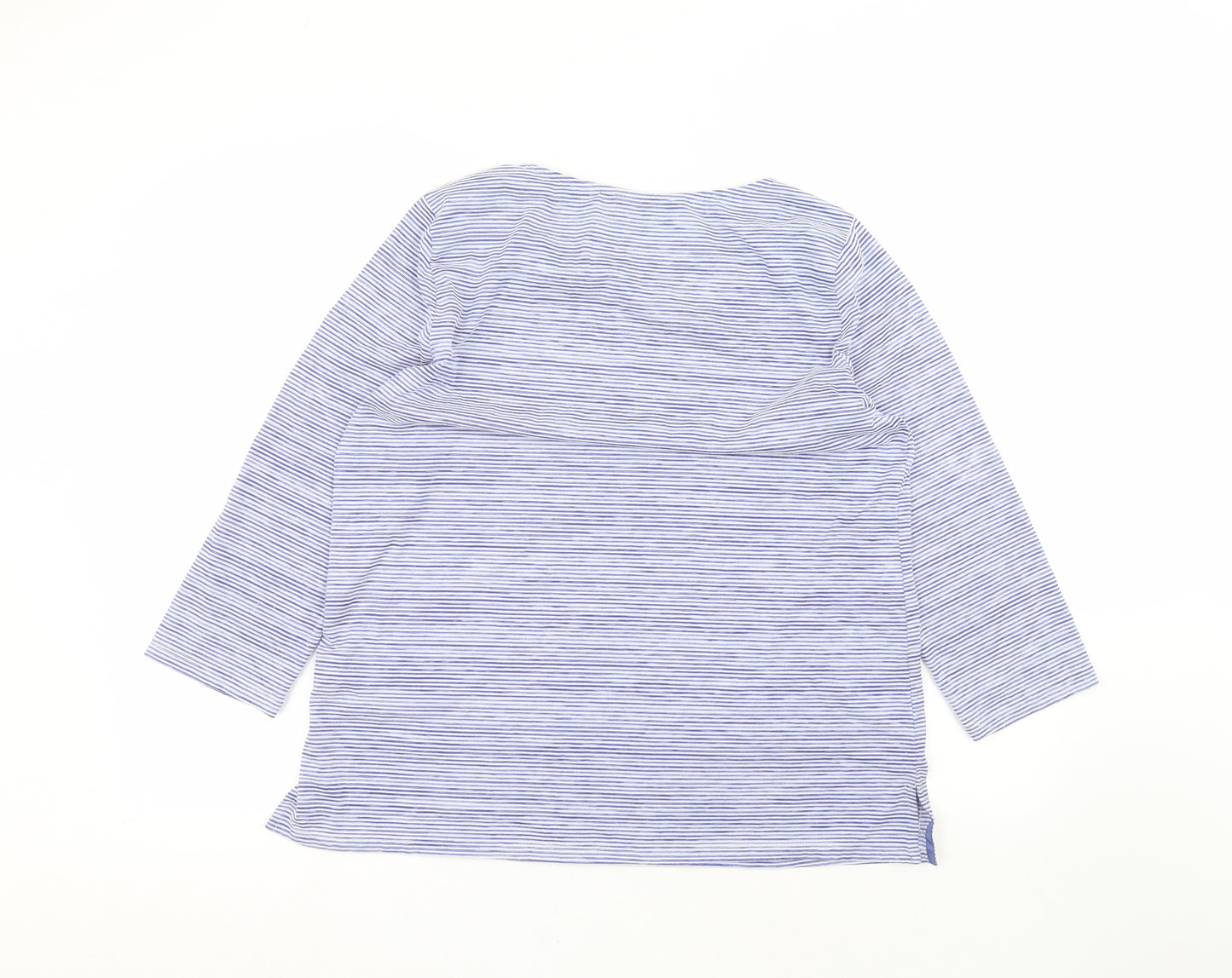 Jasper Conran Womens Blue Striped  Basic T-Shirt Size 18