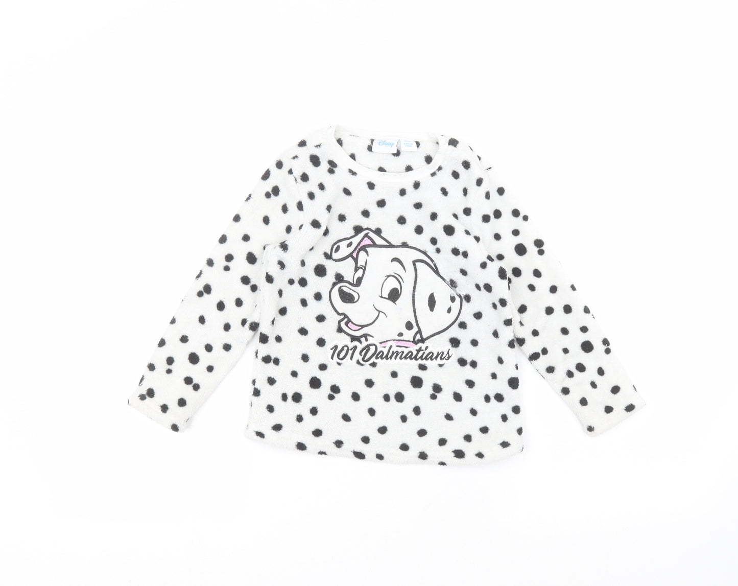 Primark Girls White Polka Dot  Pullover Jumper Size 4-5 Years