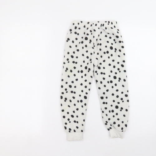 Primark Girls White Polka Dot  Sweatpants Trousers Size 4-5 Years
