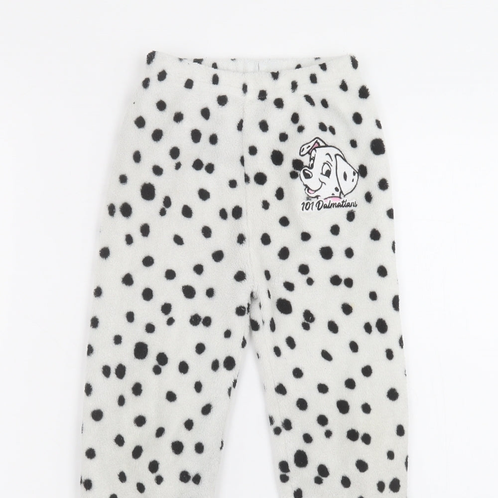 Primark Girls White Polka Dot  Sweatpants Trousers Size 4-5 Years