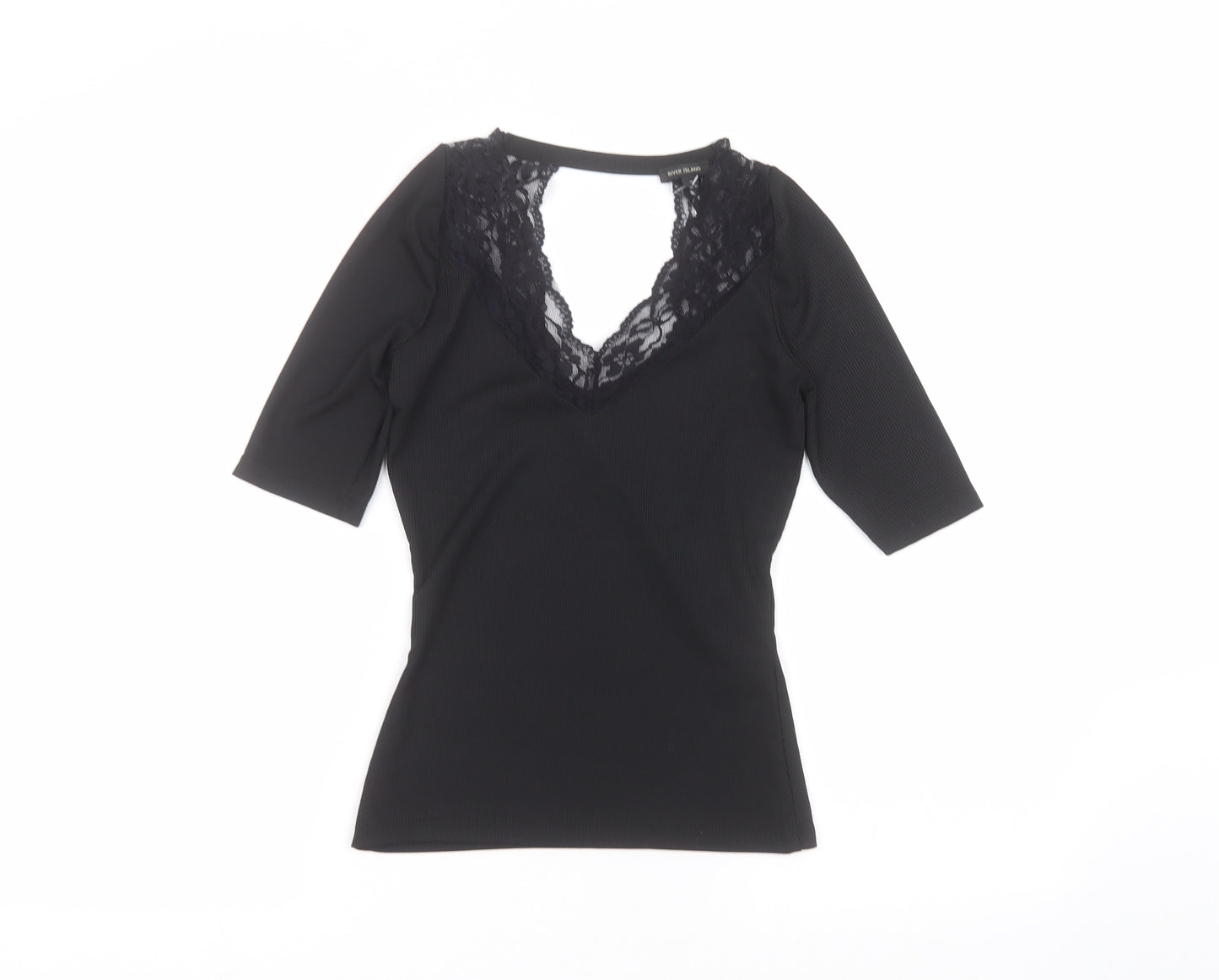 River Island Womens Black   Basic T-Shirt Size 8