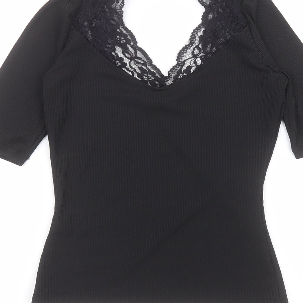 River Island Womens Black   Basic T-Shirt Size 8