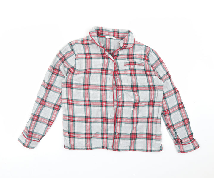 M&S Girls Multicoloured Check   Pyjama Top Size 11-12 Years