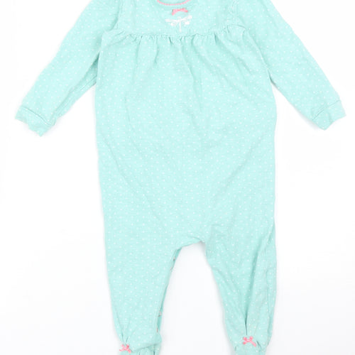 NEXT Baby Green Polka Dot  Babygrow One-Piece Size 12-18 Months