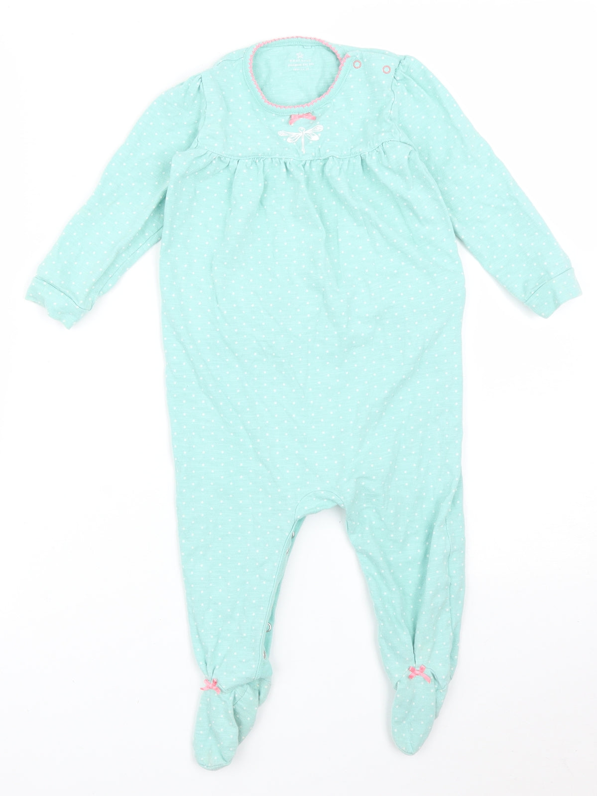 NEXT Baby Green Polka Dot  Babygrow One-Piece Size 12-18 Months