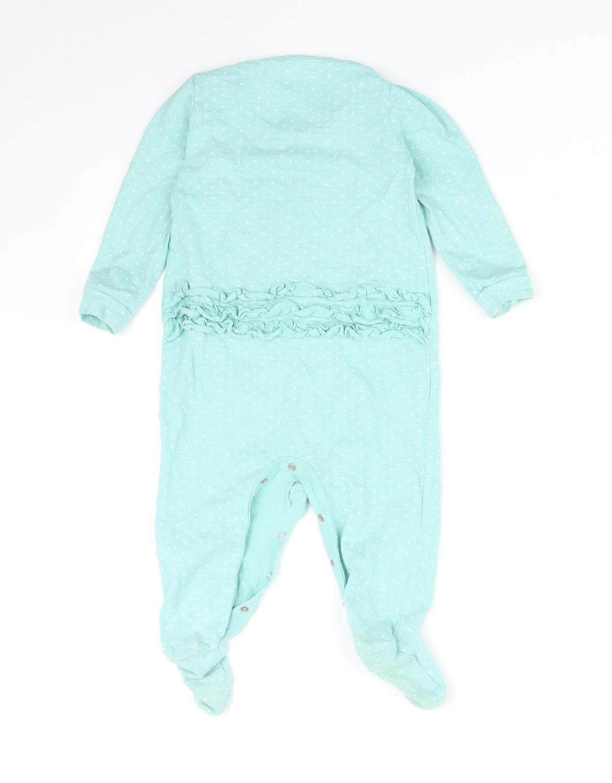 NEXT Baby Green Polka Dot  Babygrow One-Piece Size 12-18 Months