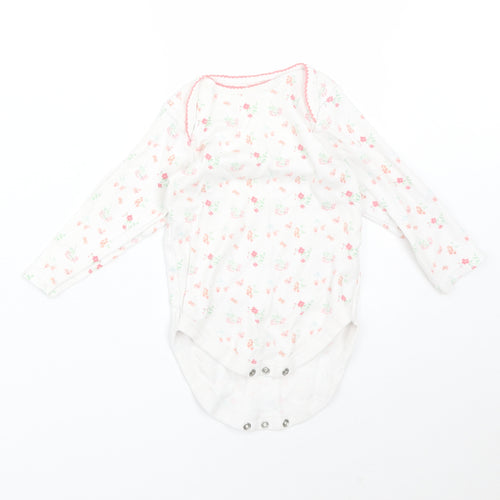 NEXT Girls White Floral  Babygrow One-Piece Size 12-18 Months