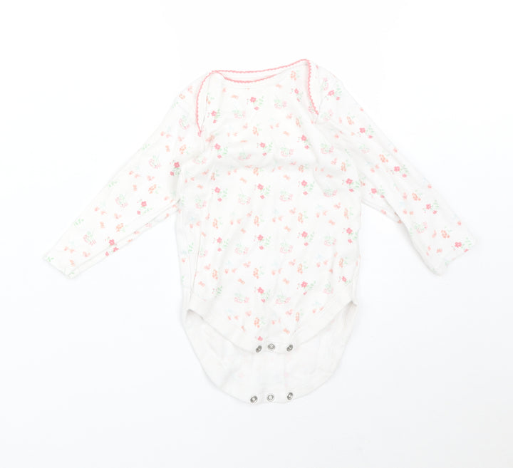 NEXT Girls White Floral Babygrow One-Piece Size 12-18 Months