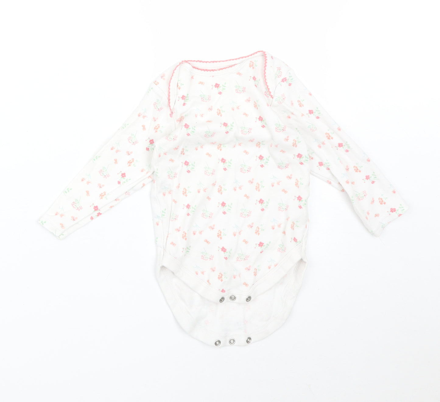 NEXT Girls White Floral  Babygrow One-Piece Size 12-18 Months
