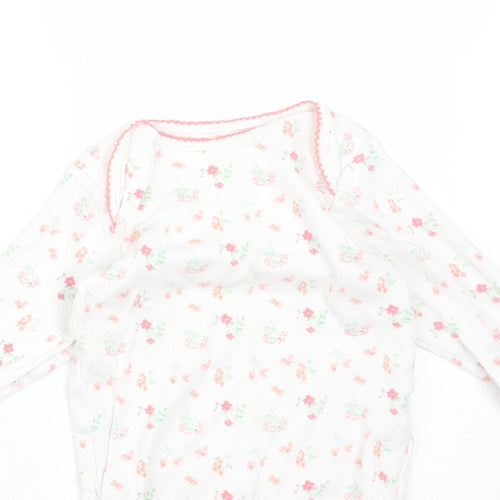 NEXT Girls White Floral  Babygrow One-Piece Size 12-18 Months
