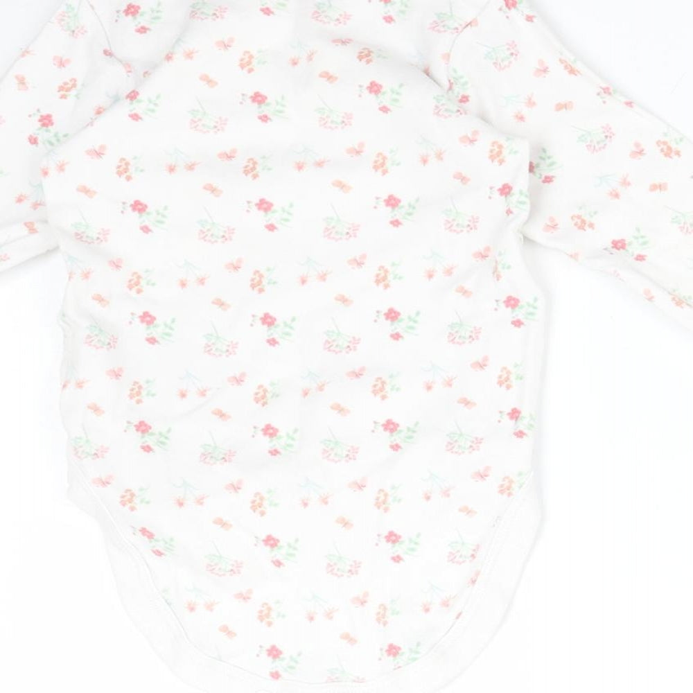 NEXT Girls White Floral  Babygrow One-Piece Size 12-18 Months