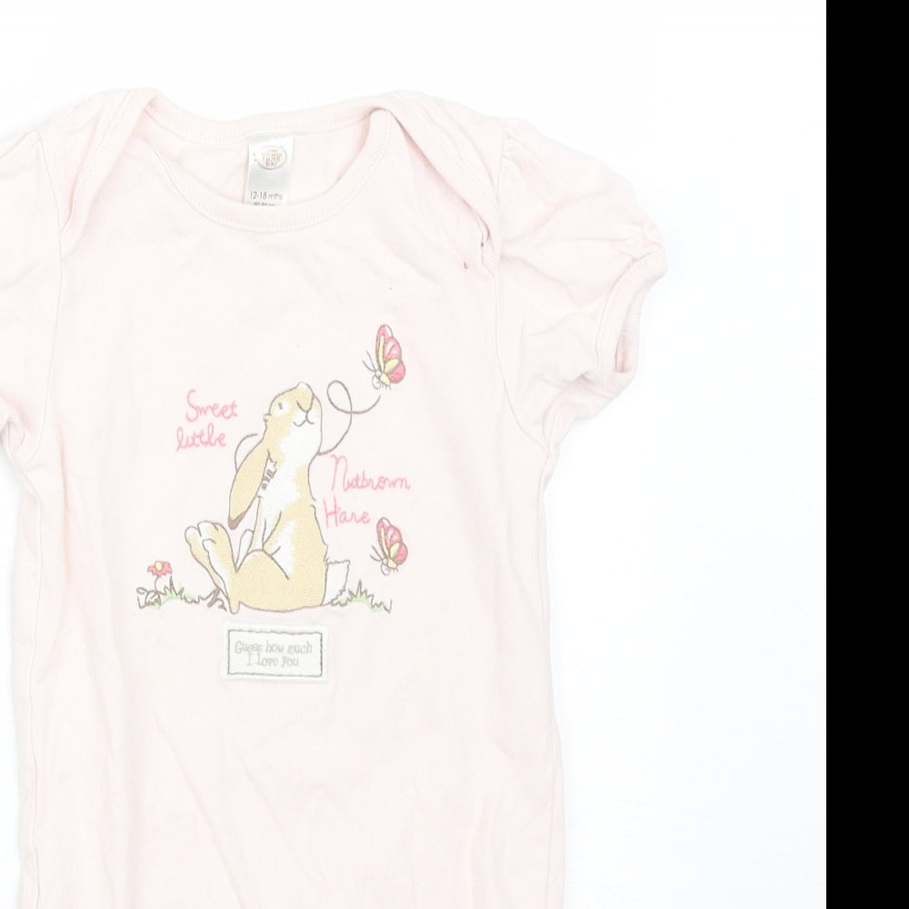 TU Baby Pink   Babygrow One-Piece Size 12-18 Months  - Guess how much i love you Rabbit