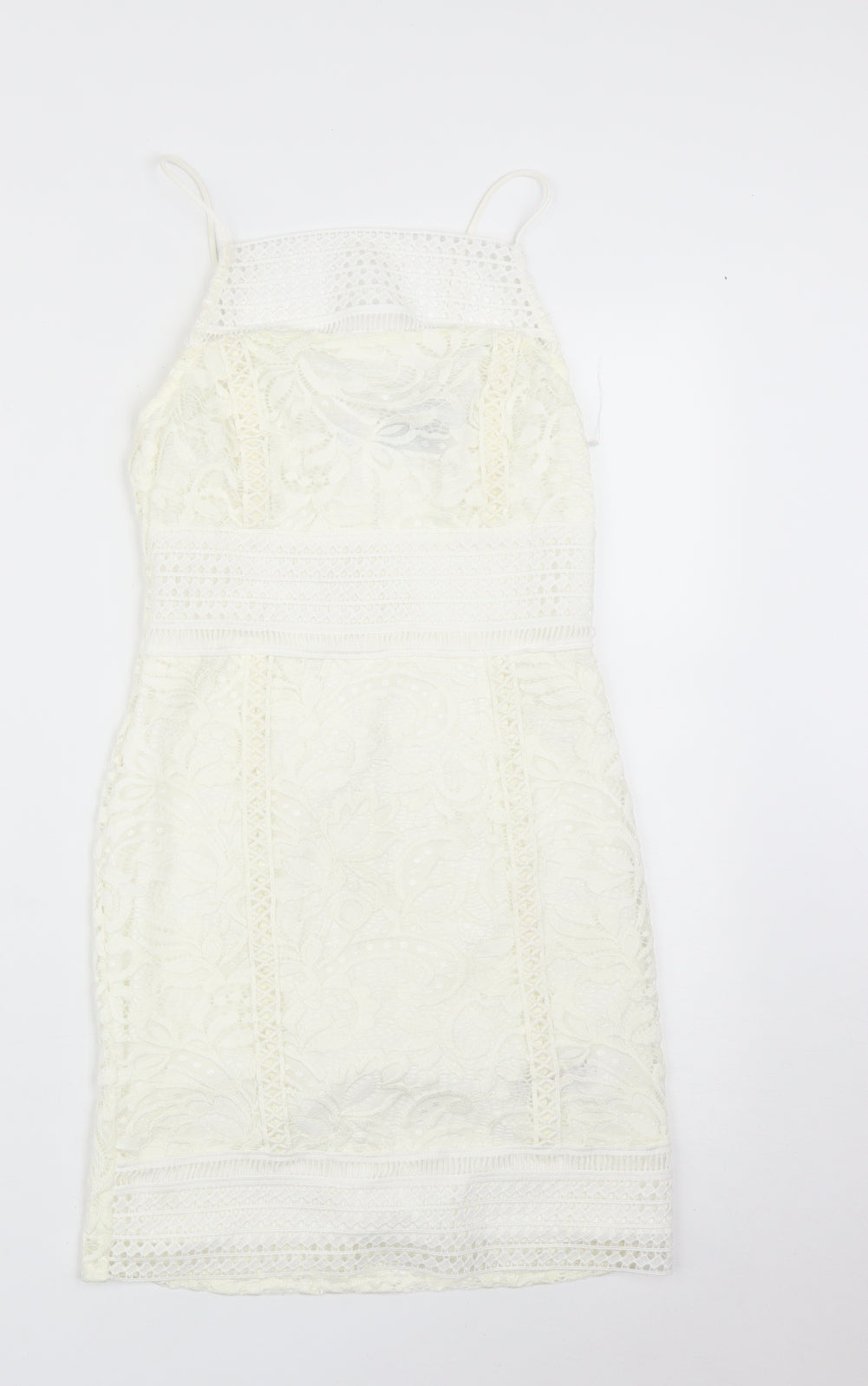 Topshop Womens White Floral  Bodycon  Size 8