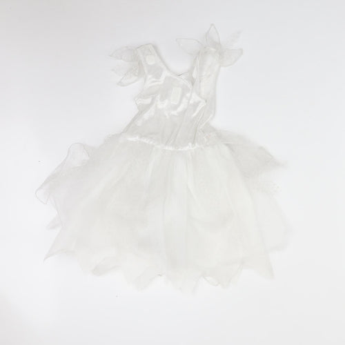 TU Girls White Polka Dot  Fit & Flare  Size 3-4 Years