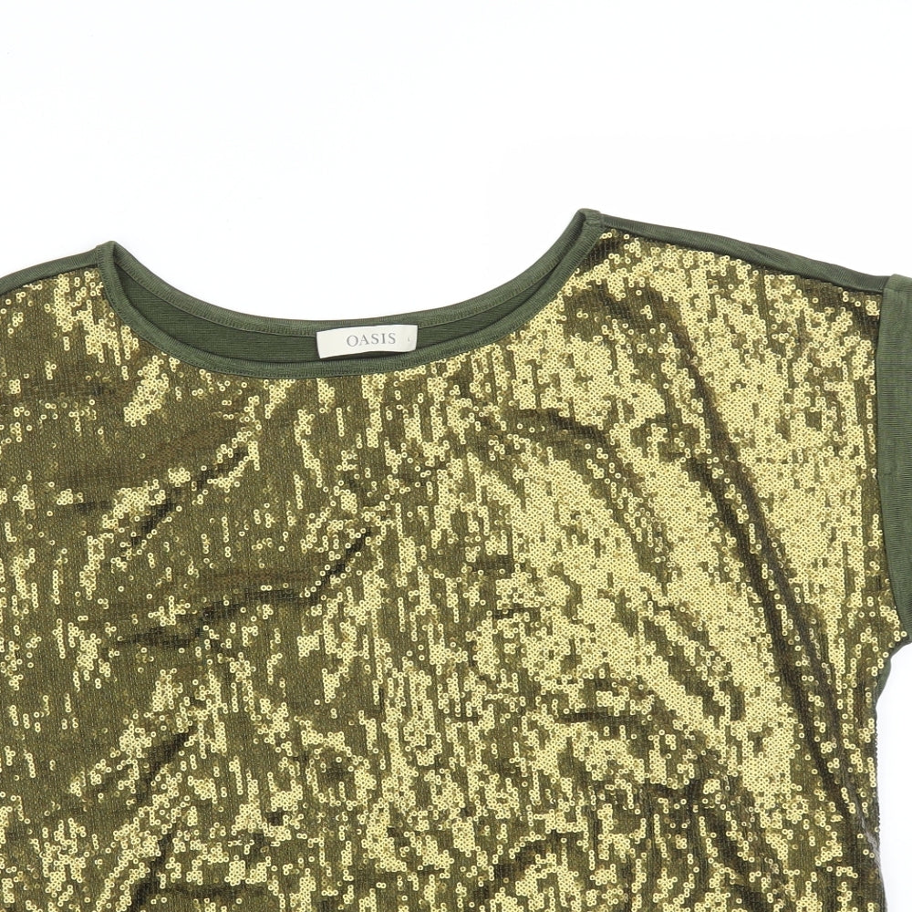 Oasis Womens Green   Basic T-Shirt Size L