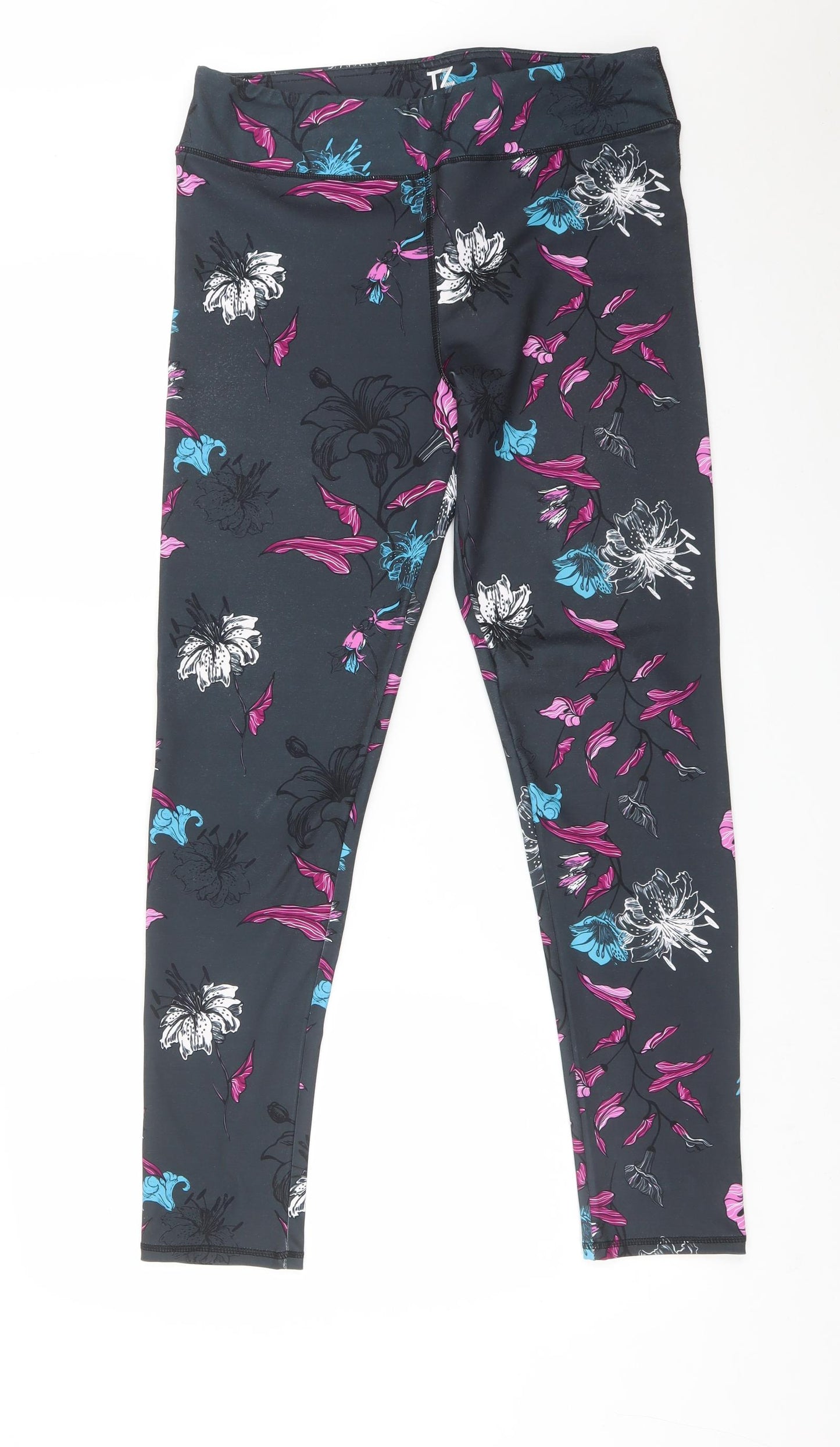 TZ Womens Multicoloured Floral   Leggings Size 14 L29 in