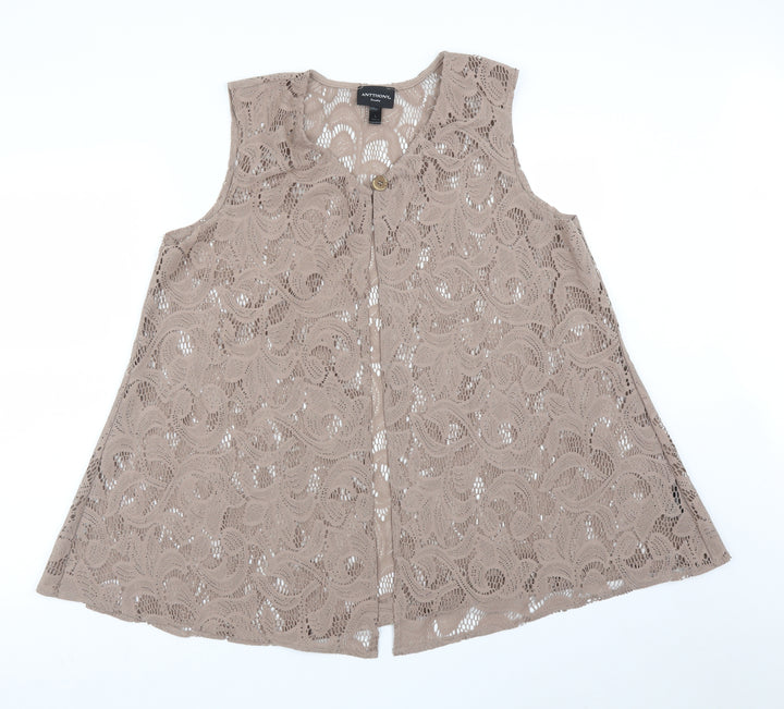 Antthony Womens Brown Floral  Cardigan Jumper Size L