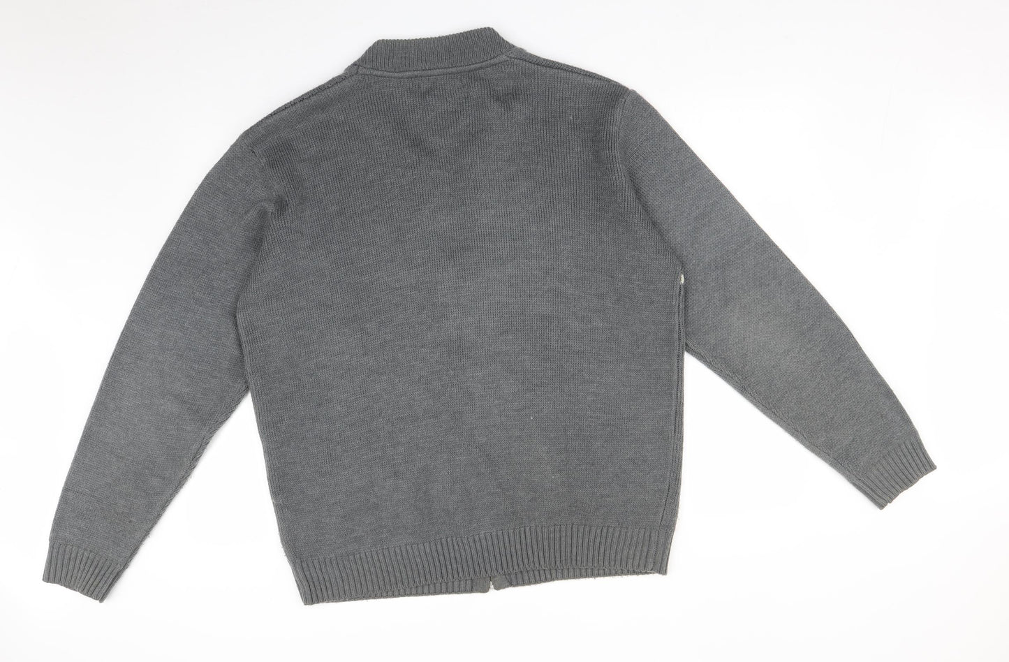 PREMIER MAN Womens Grey Argyle/Diamond  Full Zip Jumper Size L