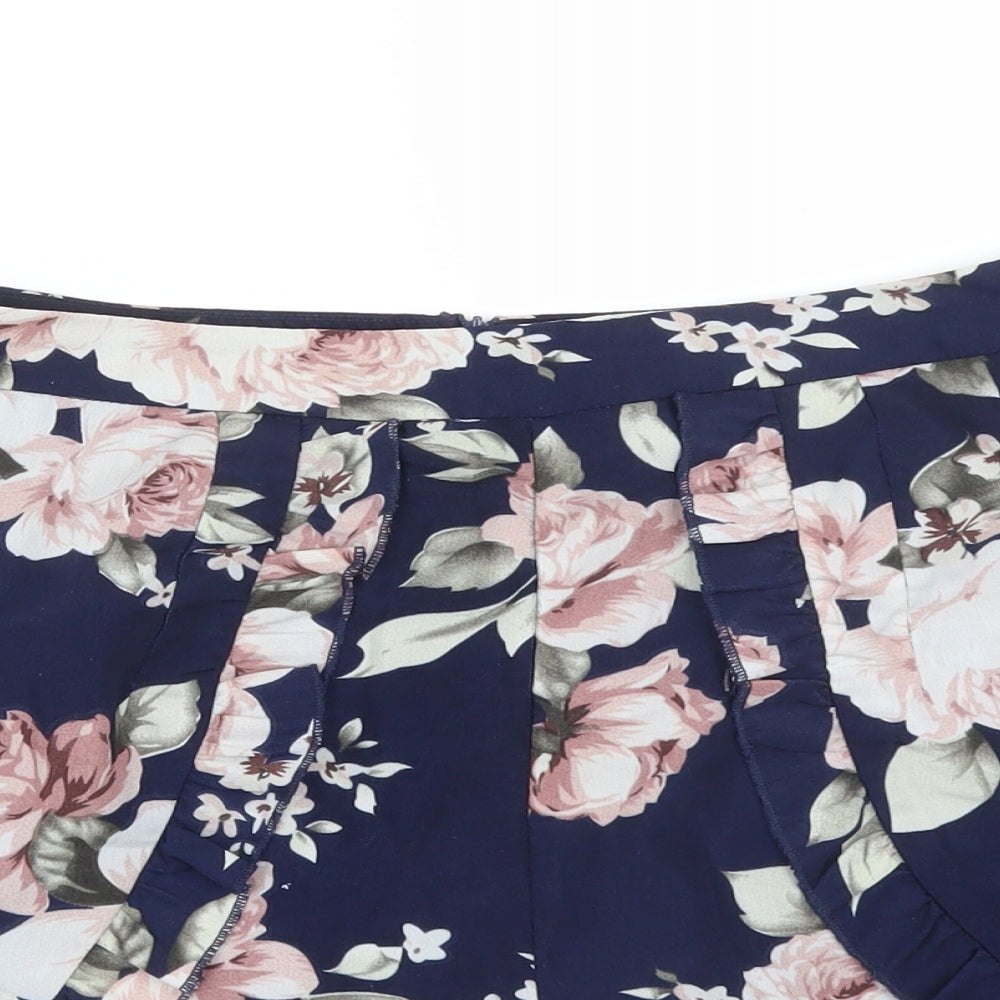 Pink Boutique Womens Multicoloured Floral  Paperbag Shorts Size 10